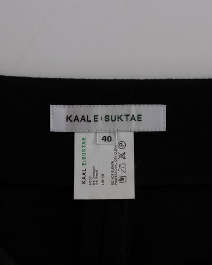 KAALE SUKTAE Black High Waist Straight Slim Dress Pants