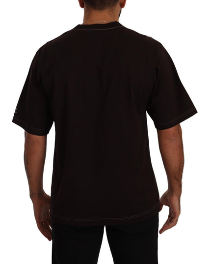 Dolce & Gabbana Bordeaux Cotton L-Amore Print Crewneck T-shirt