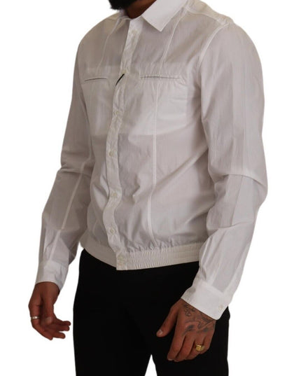 Dolce & Gabbana White Cotton Button Down Men Collared Shirt