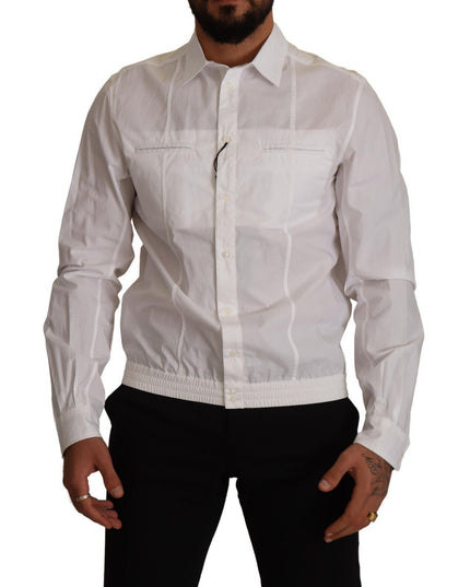 Dolce & Gabbana White Cotton Button Down Men Collared Shirt