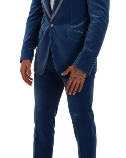 Dolce & Gabbana Blue SICILIA Velvet Slim Fit 2 Piece Suit