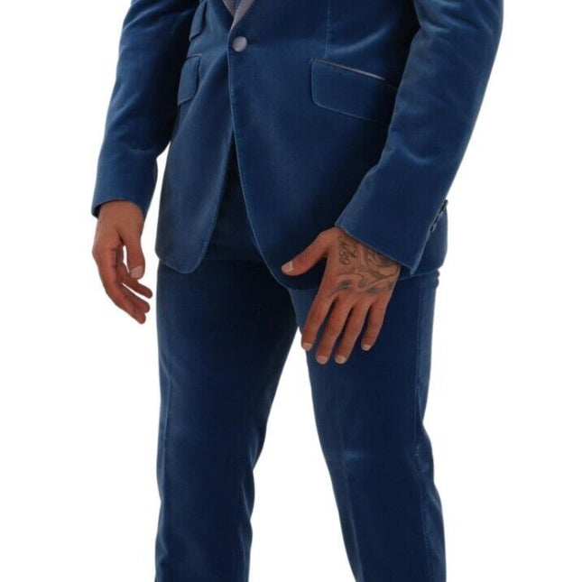 Dolce & Gabbana Blue SICILIA Velvet Slim Fit 2 Piece Suit