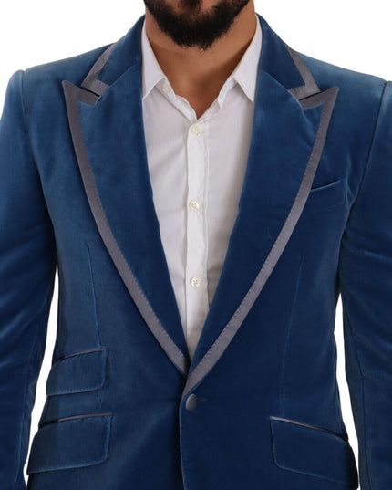 Dolce & Gabbana Blue SICILIA Velvet Slim Fit 2 Piece Suit