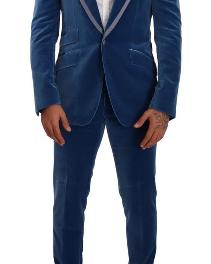 Dolce & Gabbana Blue SICILIA Velvet Slim Fit 2 Piece Suit