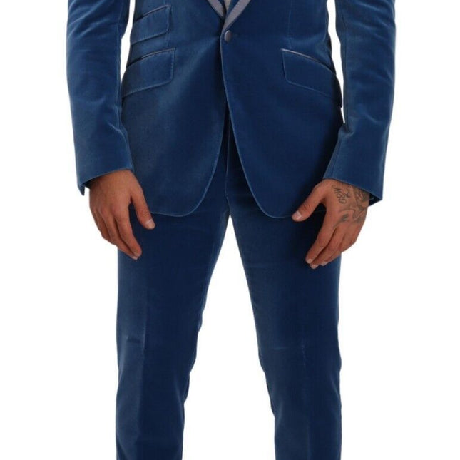 Dolce & Gabbana Blue SICILIA Velvet Slim Fit 2 Piece Suit