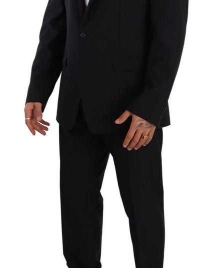 Dolce & Gabbana Blue GOLD Wool Single Breasted 2 Piece Suit