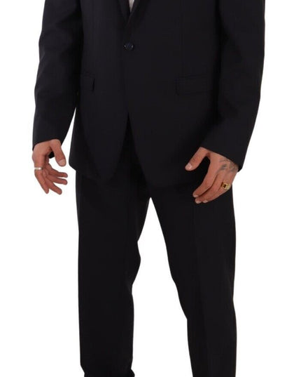 Dolce & Gabbana Blue GOLD Wool Single Breasted 2 Piece Suit