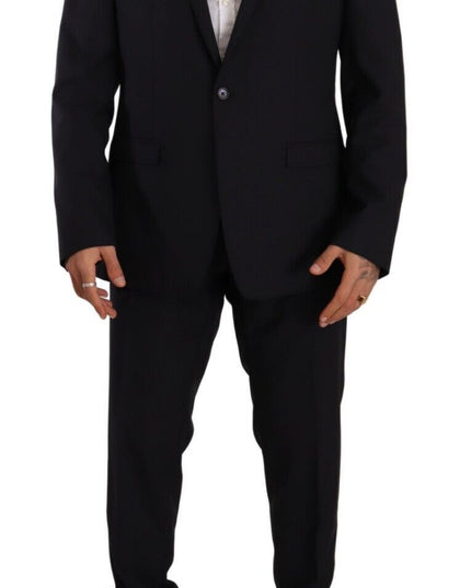 Dolce & Gabbana Blue GOLD Wool Single Breasted 2 Piece Suit