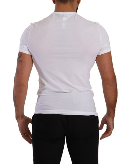 Dolce & Gabbana White Round Neck Cotton Stretch T-shirt Underwear
