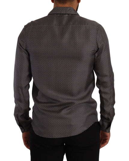 Dolce & Gabbana Gray Fantasy Pattern Pajama Top Mens Shirt