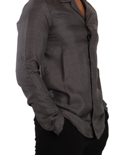 Dolce & Gabbana Gray Fantasy Pattern Pajama Top Mens Shirt