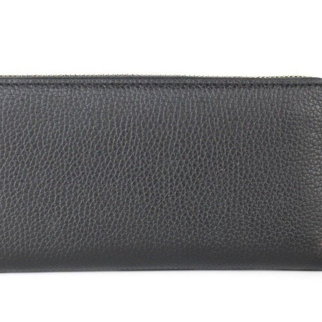 Michael Kors Jet Set Travel Large Black Pebble Leather Continental Wrist Wallet