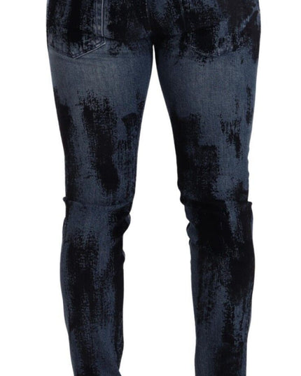 Dolce & Gabbana Blue Black Cotton Skinny Denim Jeans