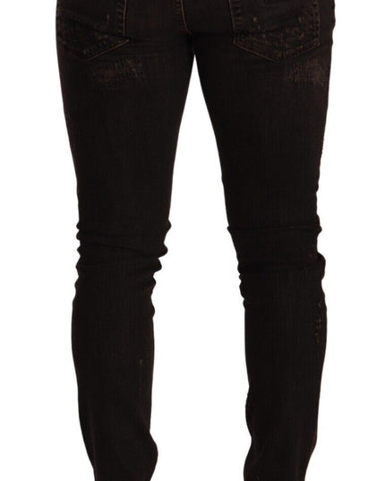Dolce & Gabbana Brown Distressed Slim Fit Skinny Denim Jeans