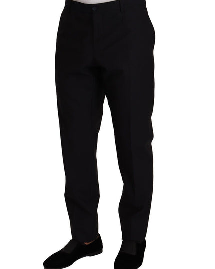 Dolce & Gabbana Blue Wool Silk Formal Trouser Dress Pants
