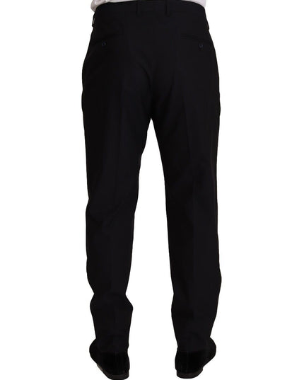 Dolce & Gabbana Blue Wool Silk Formal Trouser Dress Pants