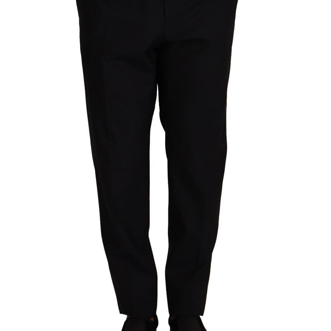 Dolce & Gabbana Blue Wool Silk Formal Trouser Dress Pants