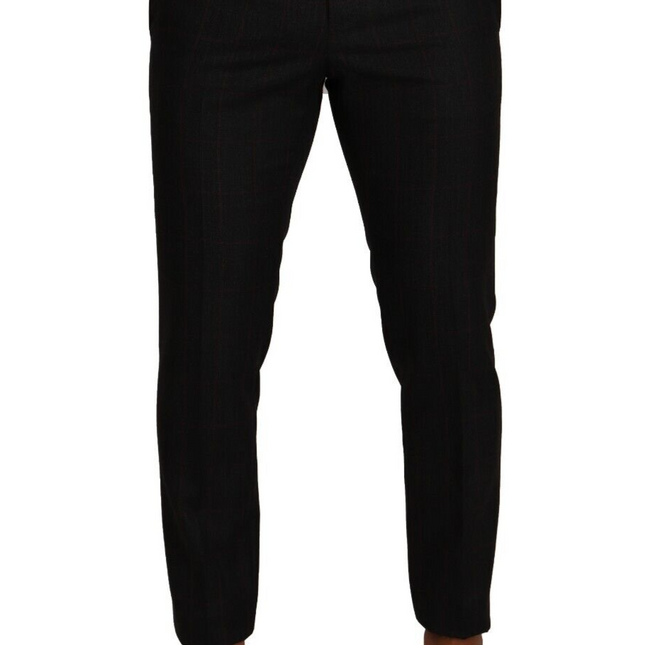 Dolce & Gabbana Gray Check Wool Formal Trouser Dress Pants