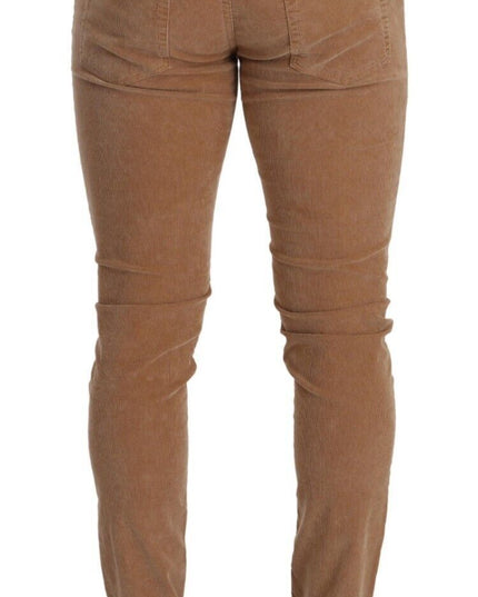 Dolce & Gabbana Brown Corduroy Cotton Skinny Slim Fit Jeans
