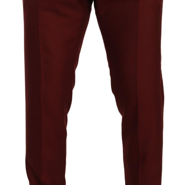 Dolce & Gabbana Red Cashmere Silk Dress Men Trouser Pants