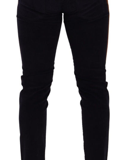 Dolce & Gabbana Blue Cotton Stretch Skinny Corduroy Jeans