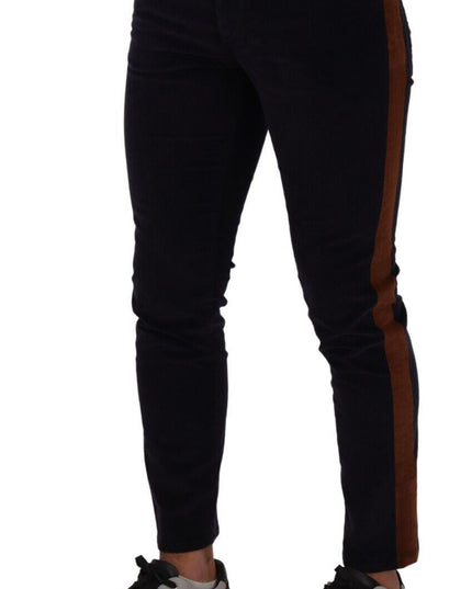 Dolce & Gabbana Blue Cotton Stretch Skinny Corduroy Jeans