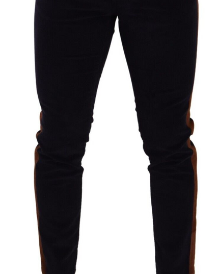 Dolce & Gabbana Blue Cotton Stretch Skinny Corduroy Jeans