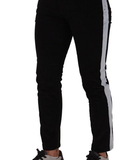 Dolce & Gabbana Black Cotton Stretch Skinny Corduroy Jeans