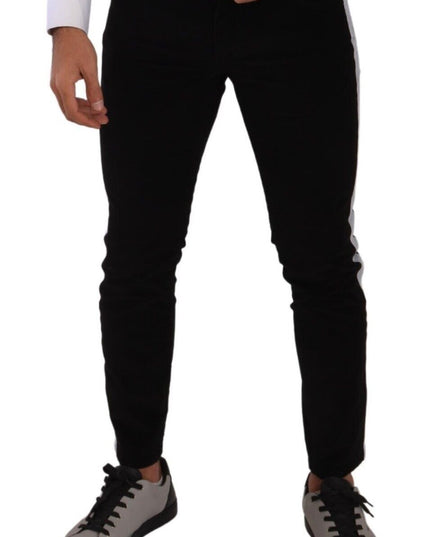 Dolce & Gabbana Black Cotton Stretch Skinny Corduroy Jeans