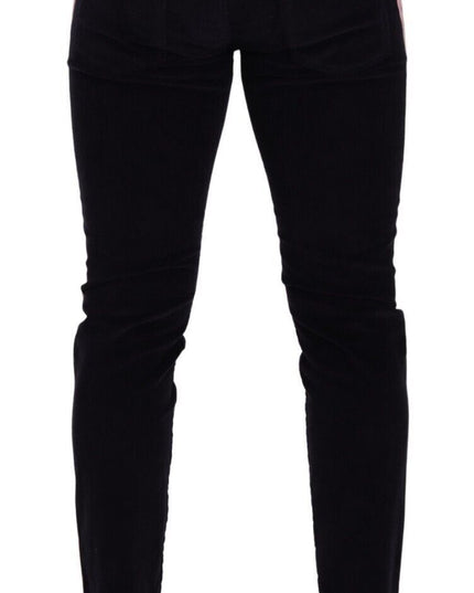 Dolce & Gabbana Blue Corduroy Cotton Stretch Skinny Jeans