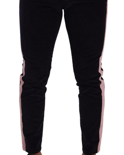Dolce & Gabbana Blue Corduroy Cotton Stretch Skinny Jeans