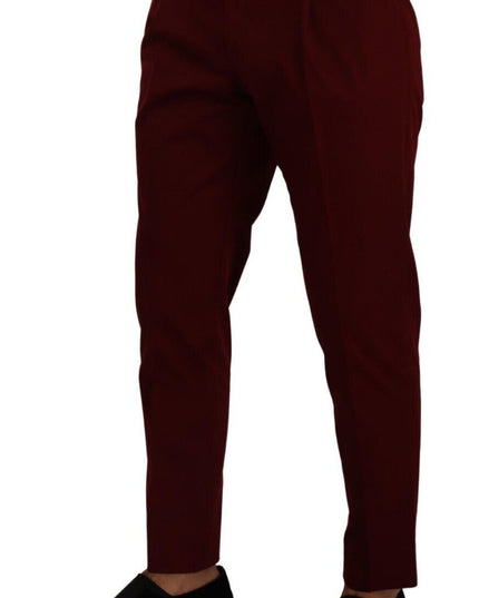 Dolce & Gabbana Dark Red Cotton Mens Chinos Trouser Dress Pants