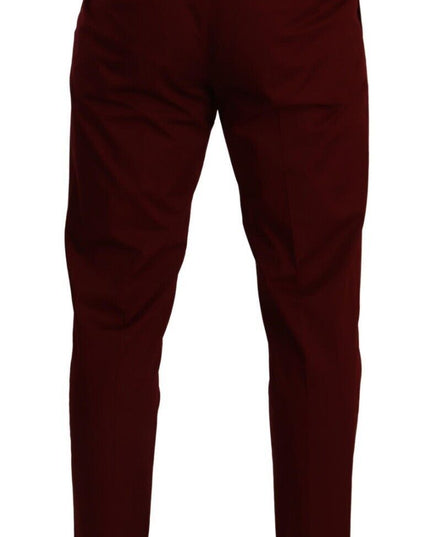 Dolce & Gabbana Dark Red Cotton Mens Chinos Trouser Dress Pants