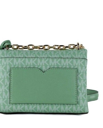 Michael Kors Cece Small Sea Green Signature PVC Convertible Flap Crossbody Bag
