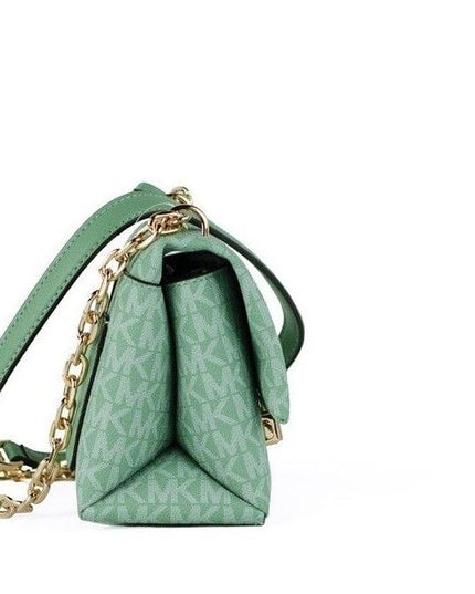 Michael Kors Cece Small Sea Green Signature PVC Convertible Flap Crossbody Bag