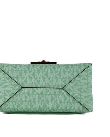 Michael Kors Cece Small Sea Green Signature PVC Convertible Flap Crossbody Bag