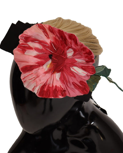 Dolce & Gabbana Black Silk White Hair Parrucchiera Diadem Headband