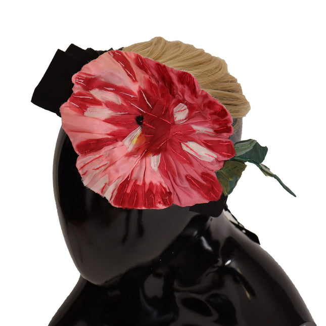 Dolce & Gabbana Black Silk White Hair Parrucchiera Diadem Headband