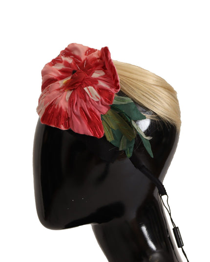 Dolce & Gabbana Black Silk White Hair Parrucchiera Diadem Headband