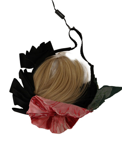Dolce & Gabbana Black Silk White Hair Parrucchiera Diadem Headband