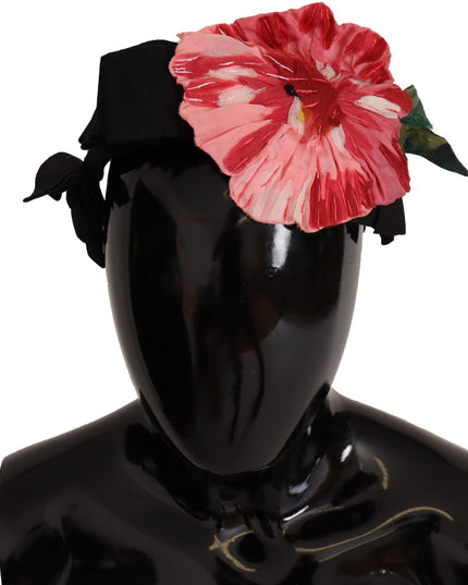 Dolce & Gabbana Black Silk White Hair Parrucchiera Diadem Headband