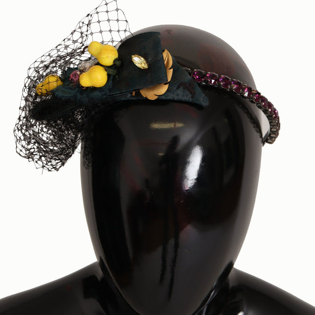 Dolce & Gabbana Purple Crystal Diadem Headband Lemons Sicily Tiara