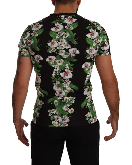 Dolce & Gabbana Black Floral Print Crewneck T-shirt