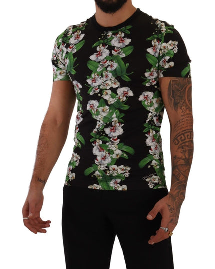 Dolce & Gabbana Black Floral Print Crewneck T-shirt