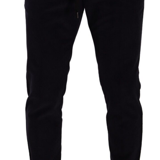 Dolce & Gabbana Blue Cotton Skinny Corduroy Trouser Pants