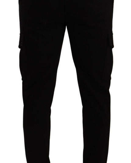 Dolce & Gabbana Black Viscose Skinny Cargo Trouser Pants