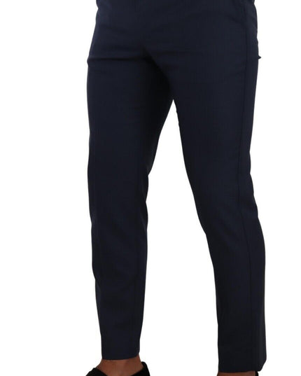 Dolce & Gabbana Dark Blue Wool Skinny Formal Dress Pants