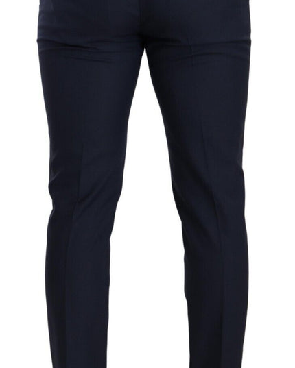 Dolce & Gabbana Dark Blue Wool Skinny Formal Dress Pants