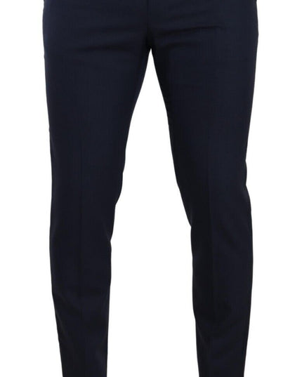Dolce & Gabbana Dark Blue Wool Skinny Formal Dress Pants