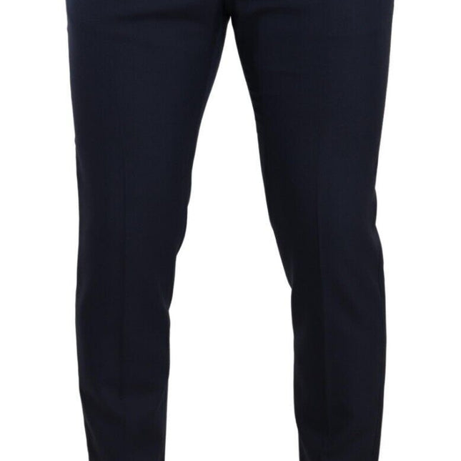 Dolce & Gabbana Dark Blue Wool Skinny Formal Dress Pants